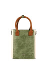 CARTERA MATERA TERRANO DE MANO VERDE Y BLANCO