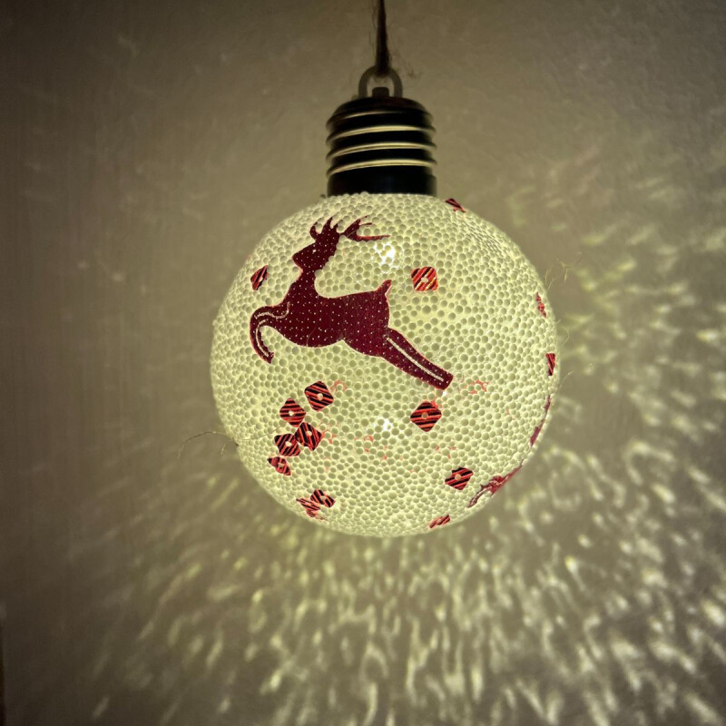 Esfera de Navidad Reno con Luz x1 Reno Rojo