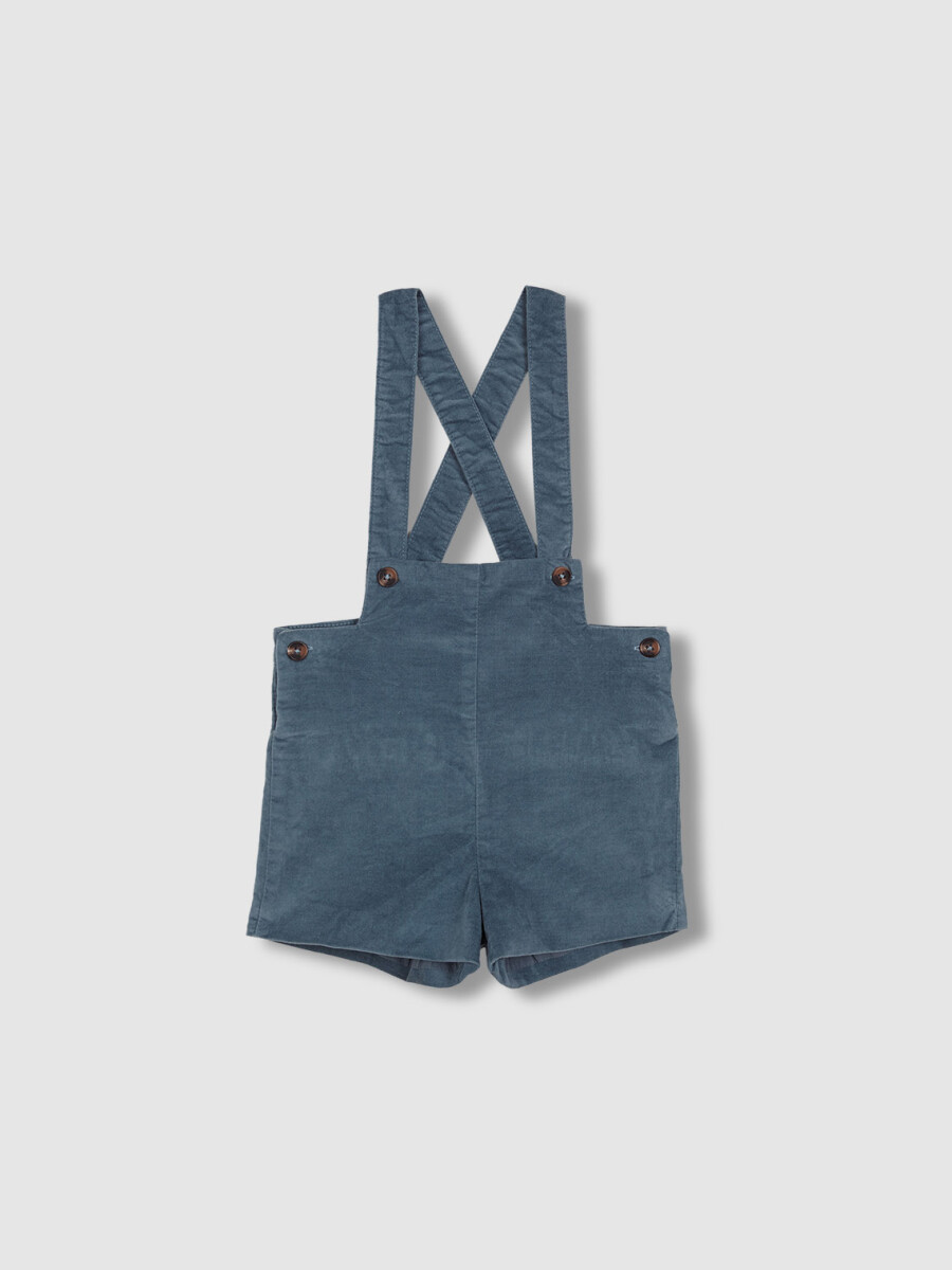 Pantalon Corto Con Tirantes Azulado