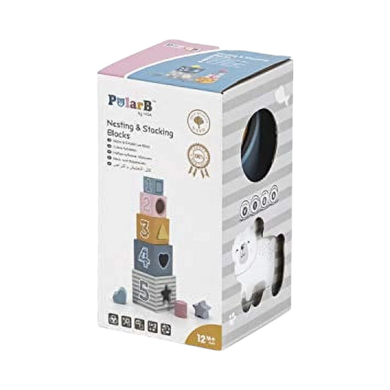 Cubos de Apilar y Encastrar en Madera Polar B Cubos de Apilar y Encastrar en Madera Polar B