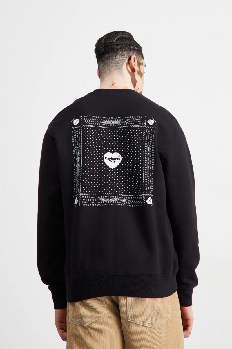 Heart Bandana Sweat Negro