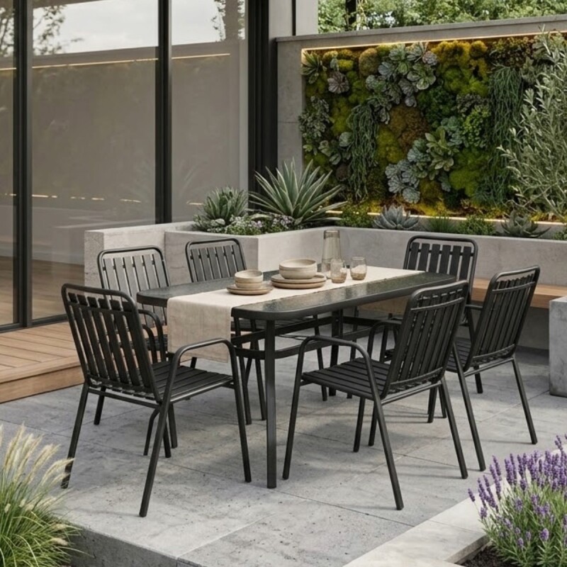 JGO MESA NEGRO P/JARDIN 7PZAS Unica