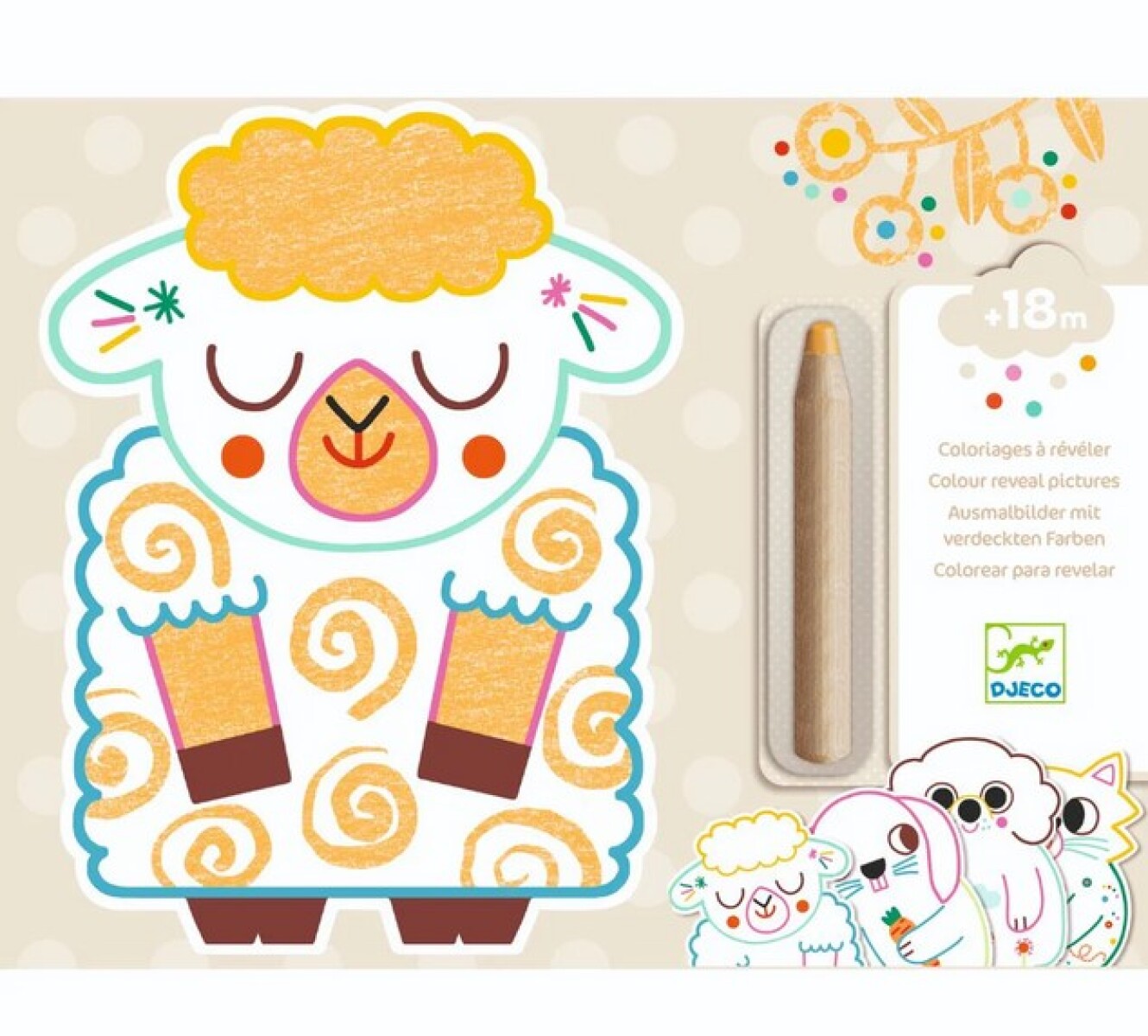 Láminas para colorear con lápiz mágico - Oveja 