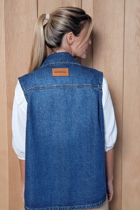 Chaleco Biker Denim Azul