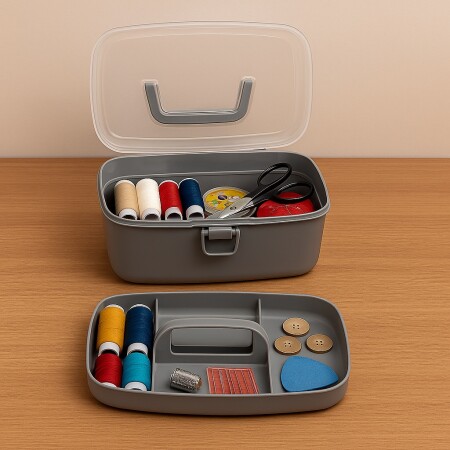CAJA ORGANIZADORA CON BANDEJA M MULTICOLOR