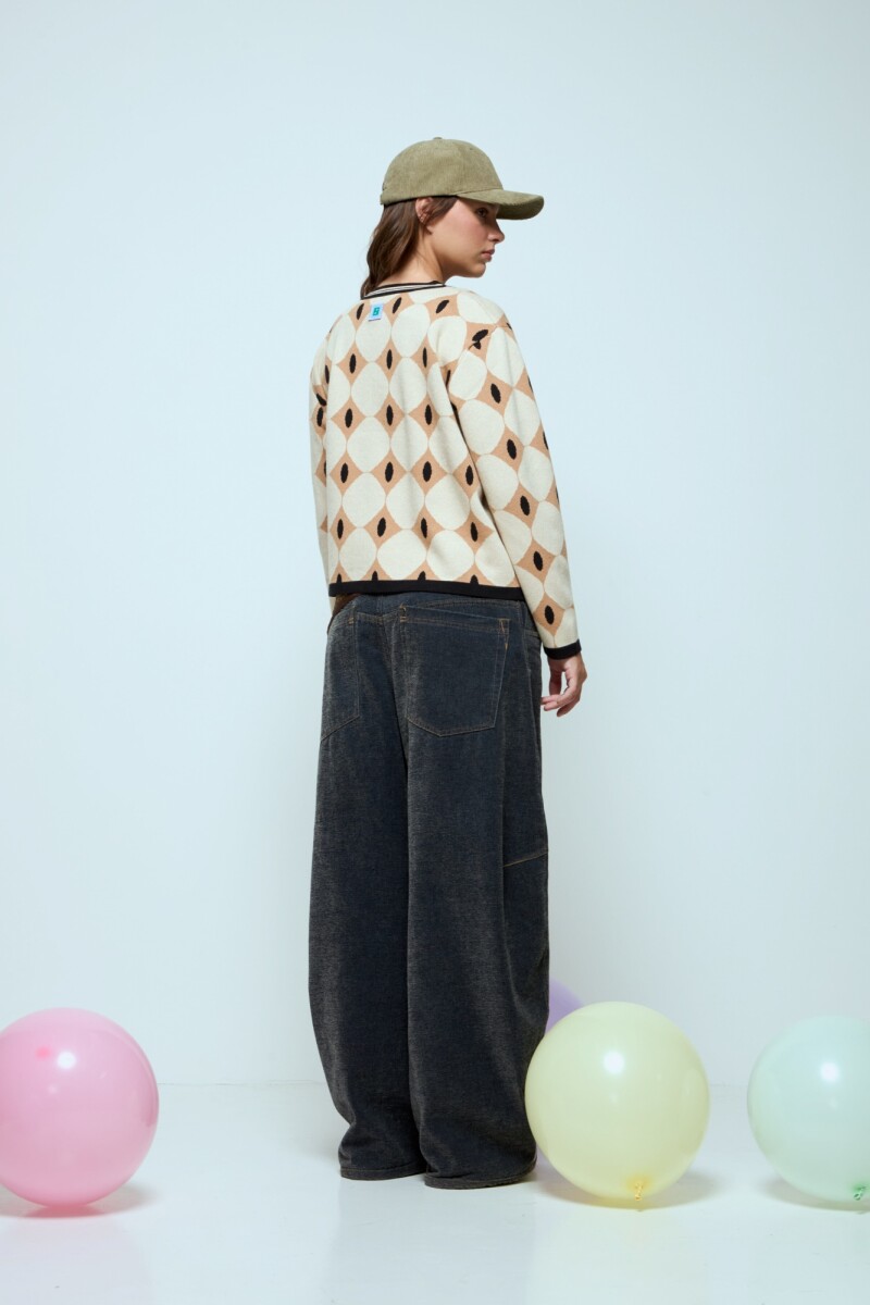 Cardigan geométrico negro