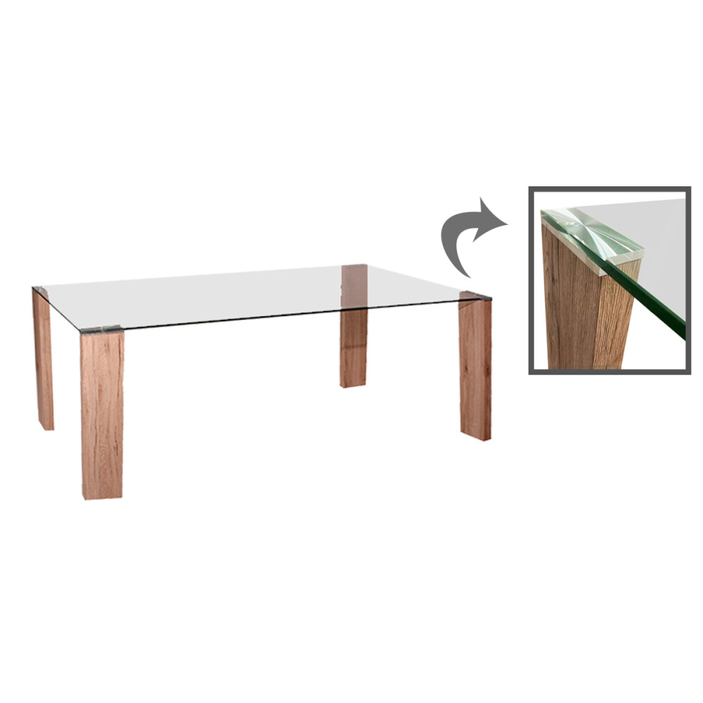 Mesa de vidrio rectangular 1,60m Mesa de vidrio rectangular 1,60m