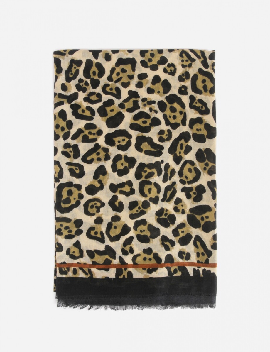 Pashmina animal print reborde - animal print 