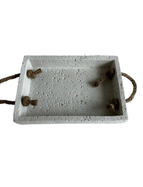 BANDEJA C/ASAS ROPE RECTANGULAR STONE 23x16CM BANDEJA C/ASAS ROPE RECTANGULAR STONE 23x16CM