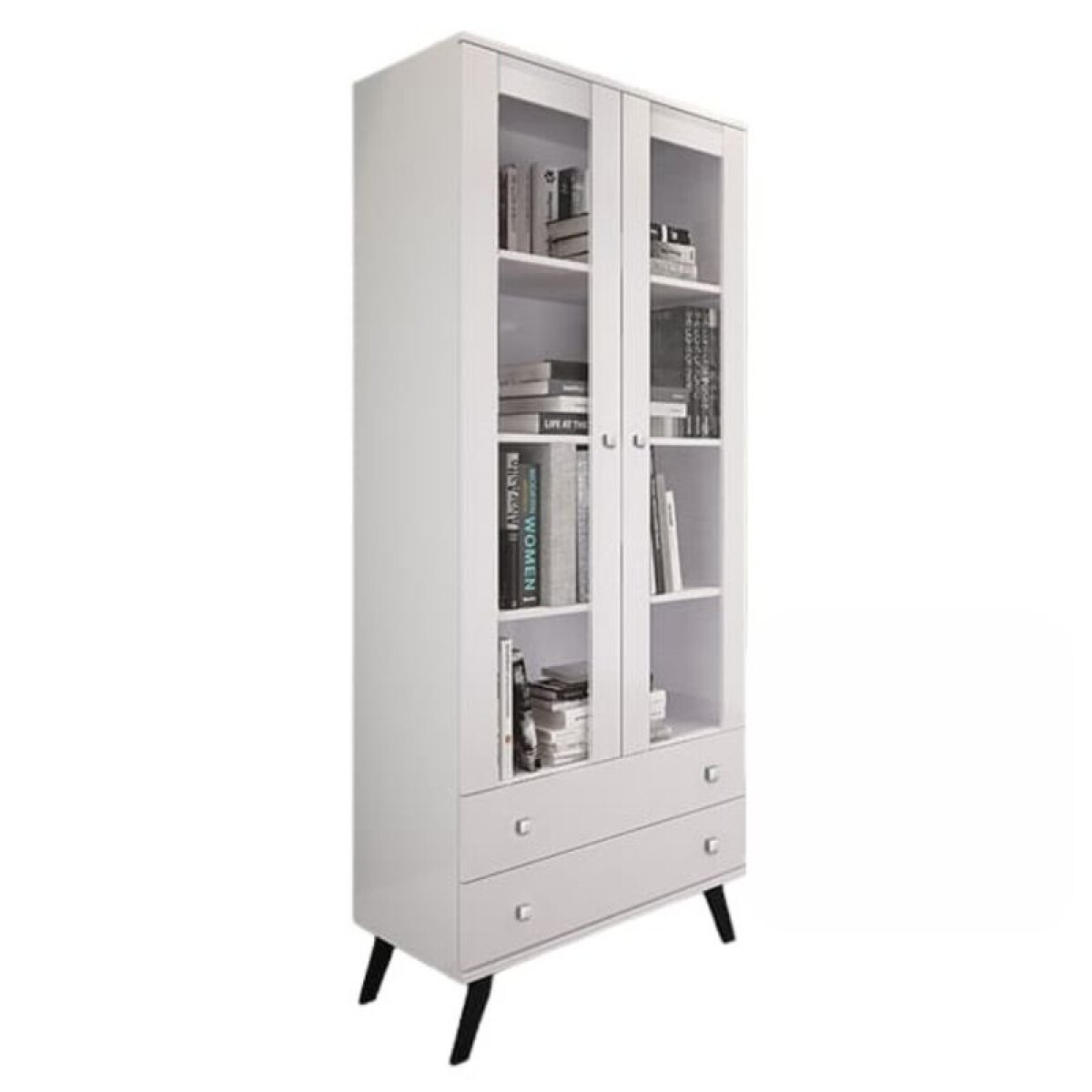 CRISTALERO RETRO 63 CM CON PUERTA DE VIDRIO - BLANCO 