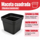 Set x3 Maceta cuadrada 3,8 lts NEGRO