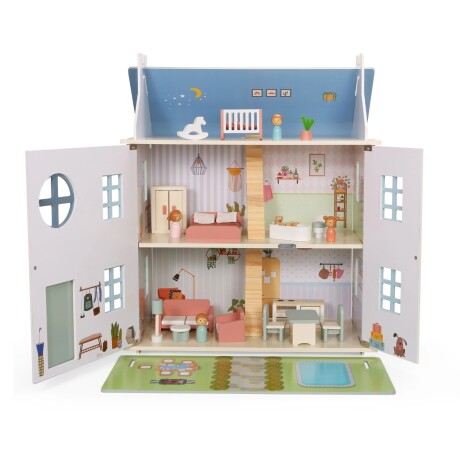 Casa de Muñecas en Madera 8015 3 Pisos con Accesorios 001