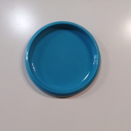 Plato individual redondo base antideslizante azul