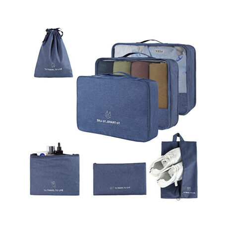 Set Organizador De Valija para Viaje 7 separadores Azul