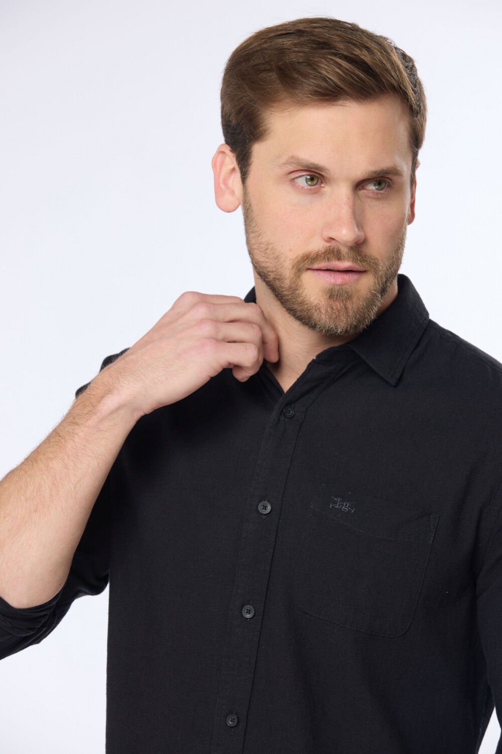 CAMISA DE LINO Negro