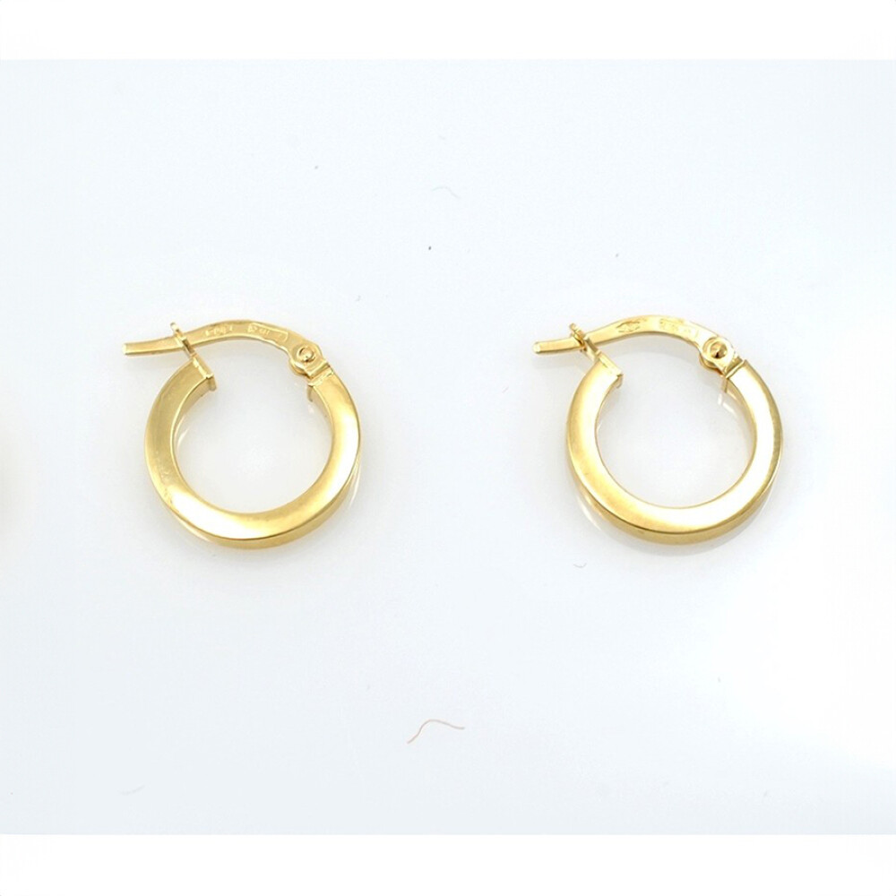 Aros En Oro 18K Amarillo 14 Mm De Diámetro Aros En Oro 18K Amarillo 14 Mm De Diámetro