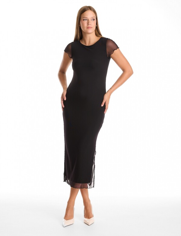 Vestido Midi Microtul NEGRO