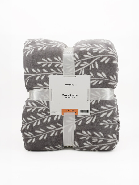 MANTA SHERPA PRINT 2 PLAZAS GRIS (V)
