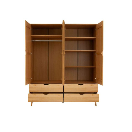 Ropero 4 Puertas 4 Cajones Li­nea Niordica Roble