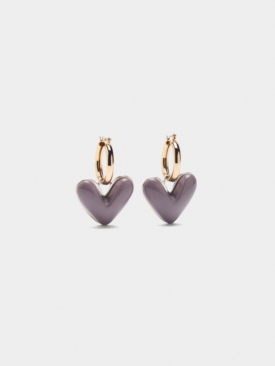 Aros De Corazón violeta