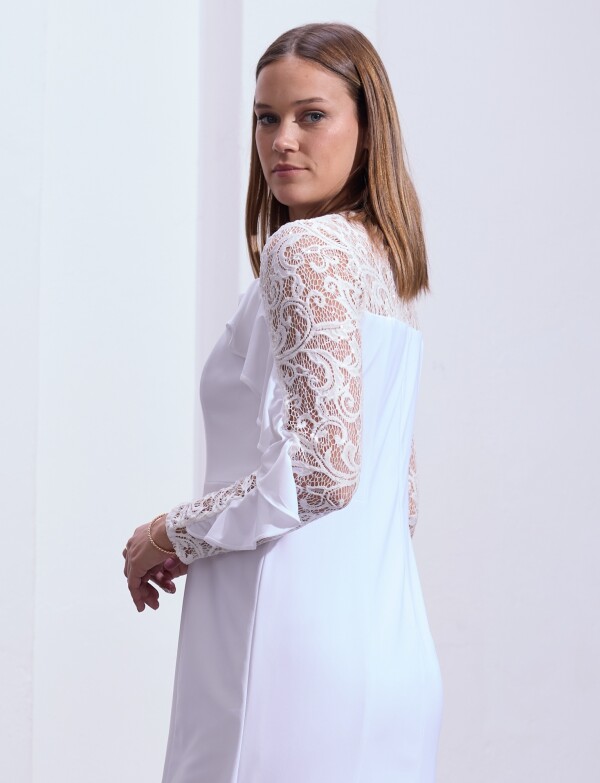 Vestido Noche Encaje BLANCO