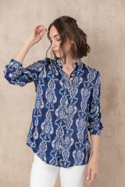 Camisa estampada Azul