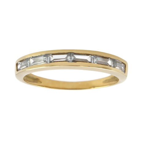 Anillo de oro amarillo 18k con cubic baguette. Anillo de oro amarillo 18k con cubic baguette.