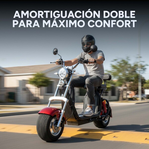 Moto Electrica Gogreen Deluxe 1500W 16Ah 30Km Autono. 45Km/h Color Variante Bordo