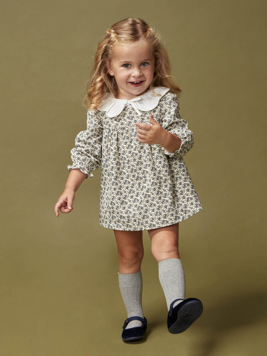 Vestido Florecitas Blanco Roto