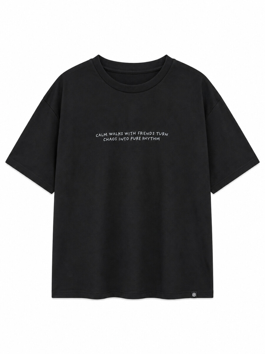 REMERA NAUPLIA PRINTED III - NEGRO 