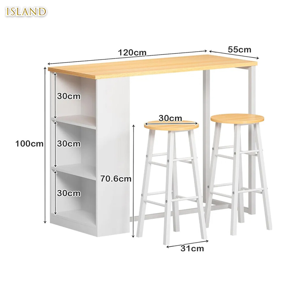 Barra Desayunador Con 2 Bancos Negro