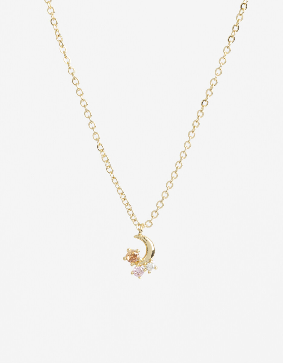 Collar Con Dije Cubic Bañado En Oro 