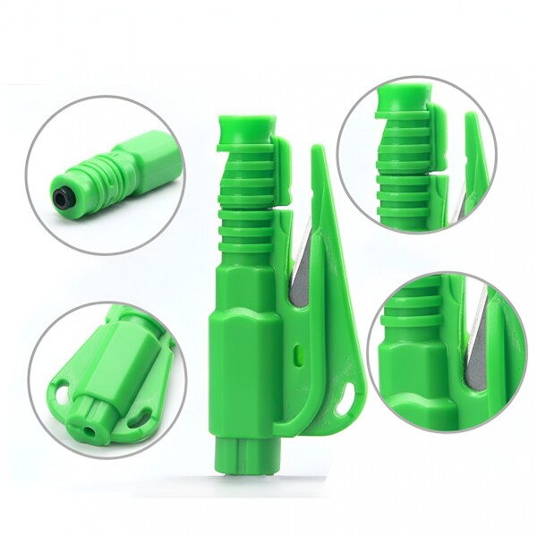 Mini Martillo Seguridad Autos Llavero Rompe Vidrios Ventanas Color Verde