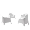 Sillón De Jardín Set X4 Skarpo Apilable + Mesa Master Blanco