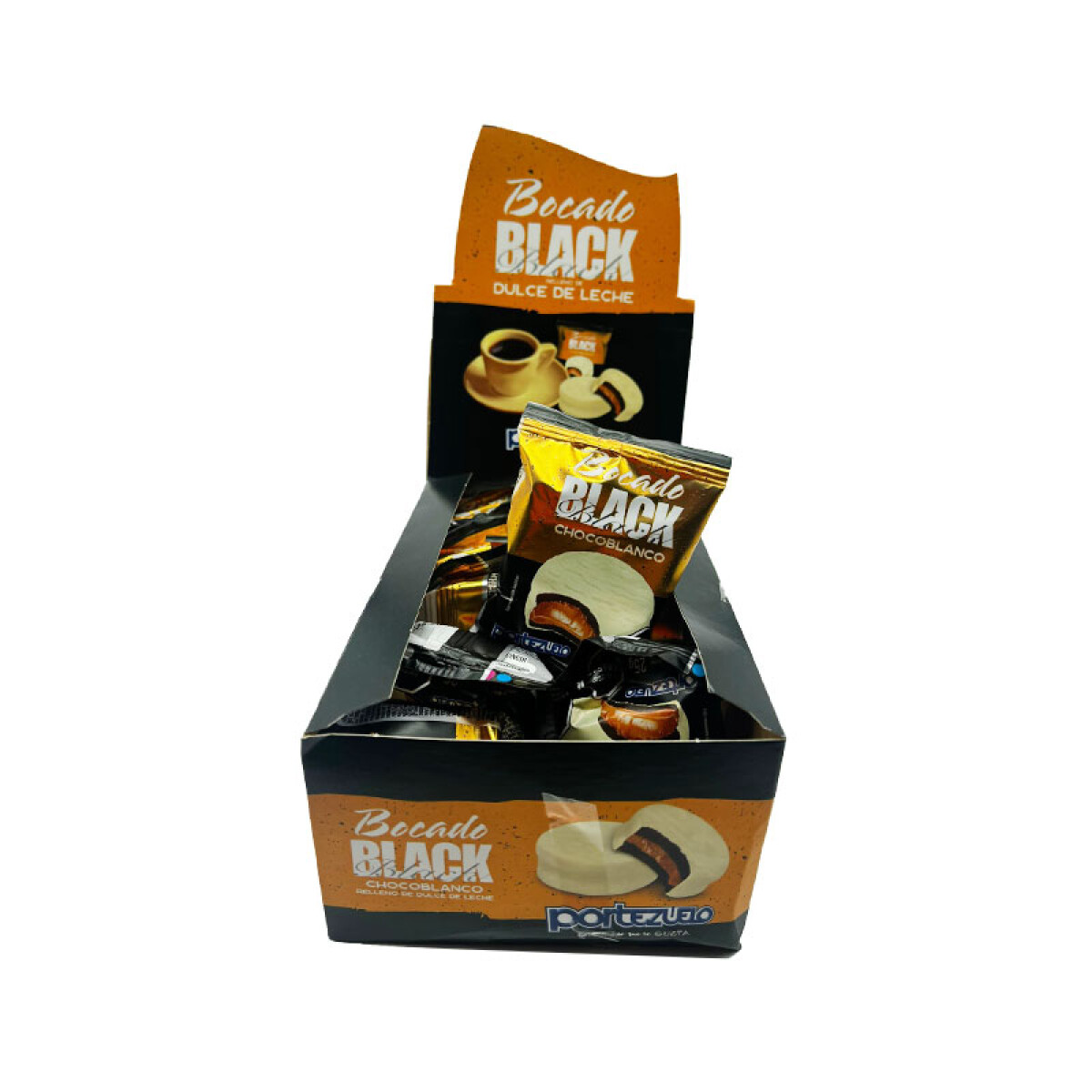 Bocado Black PORTEZUELO (Display 14 Pcs) - Chocolate Blanco y Dulce de Leche 