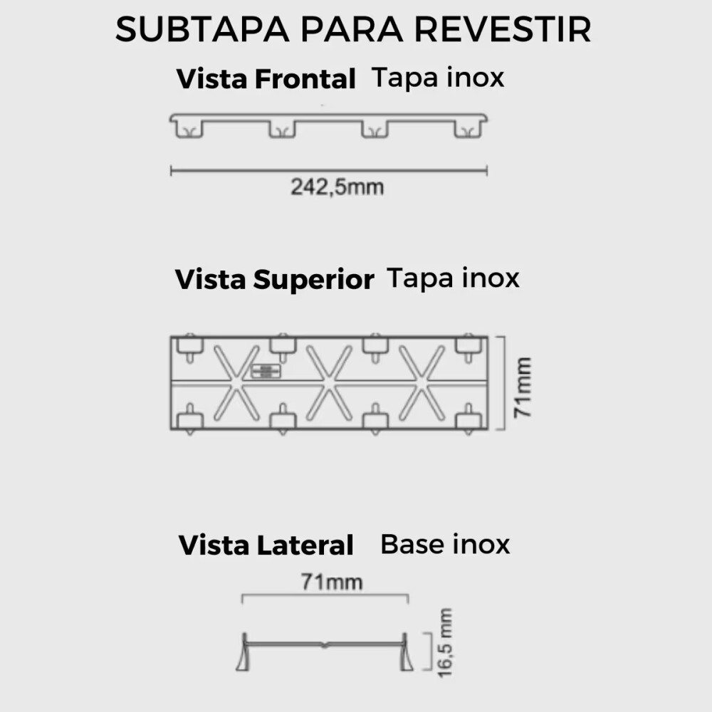 ELLEVE Receptaculo tapa oculta 25cm Tiny Elleve Receptaculo Tapa Oculta 25cm Tiny