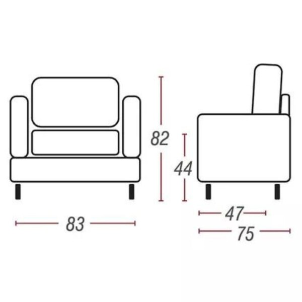 SILLON POLTRONA 1 CUERPO KOMFORT - CAFE SILLON POLTRONA 1 CUERPO KOMFORT - CAFE