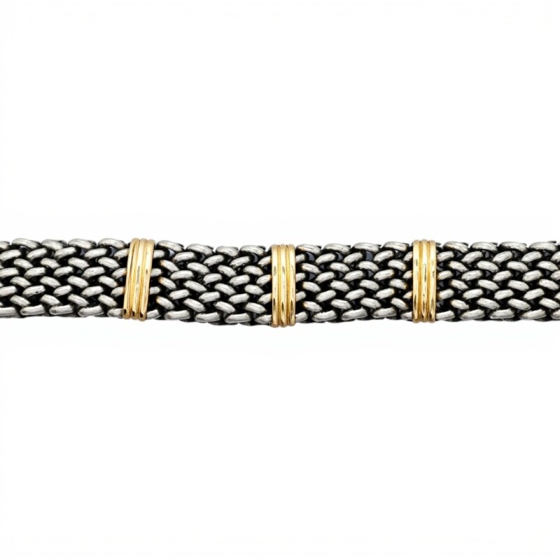 Pulsera Ancha-Plata y Oro-Sin piedra-PU5027 sinpiedra