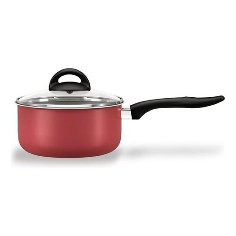 Cacerola en aluminio con tapa de vidrio 2.6L Brinox - Línea Chilli Cherry Cacerola en aluminio con tapa de vidrio 2.6L Brinox - Línea Chilli Cherry