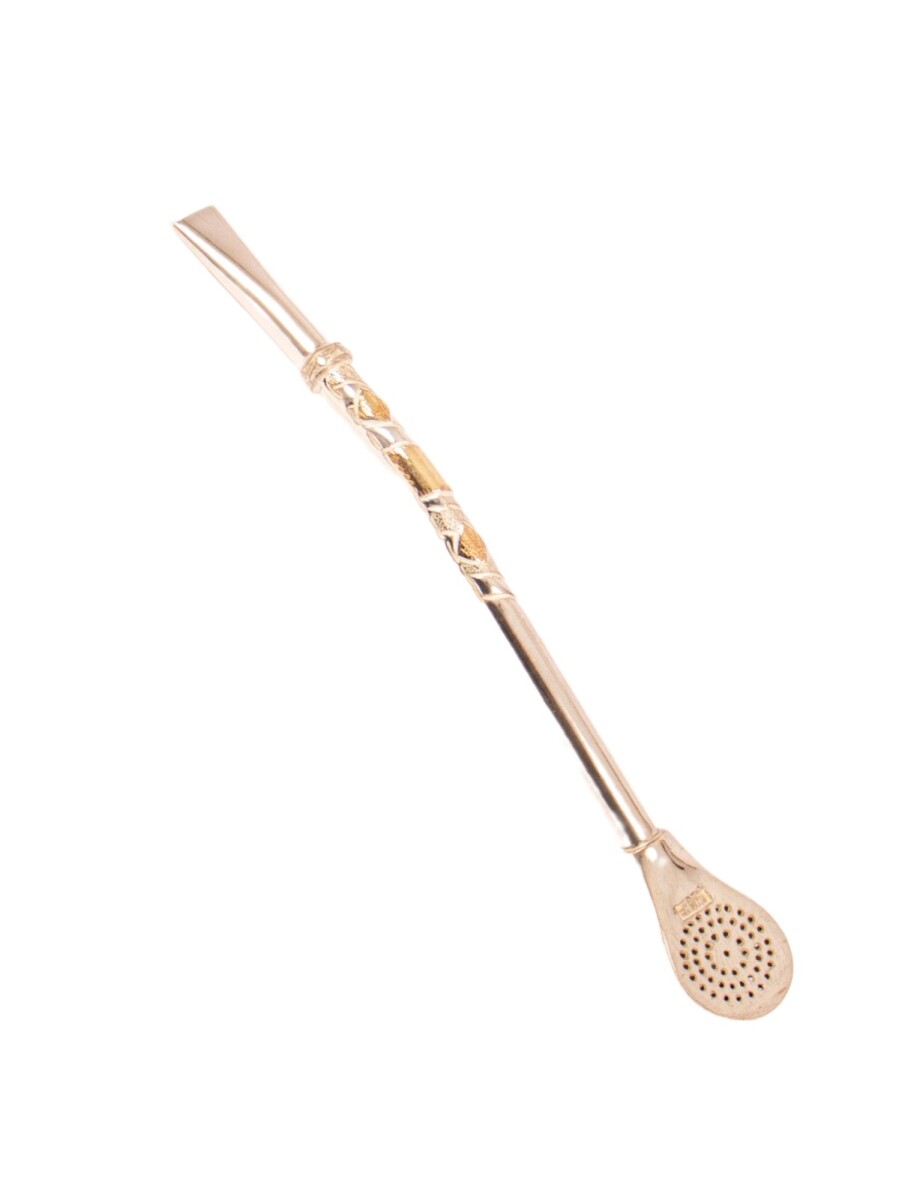 Bombilla De Plata y Oro - A12 