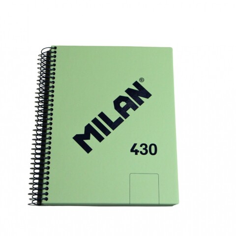 CUADERNO MILAN CON ESPIRAL TAMAÑO A5 LISO DE 80 HOJAS COLOR VERDE PASTEL CUADERNO MILAN CON ESPIRAL TAMAÑO A5 LISO DE 80 HOJAS COLOR VERDE PASTEL