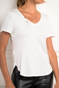 Remera En V Nácar