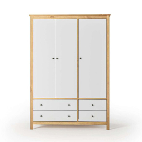 Ropero 3 Puertas 4 Cajones Mari Blanco