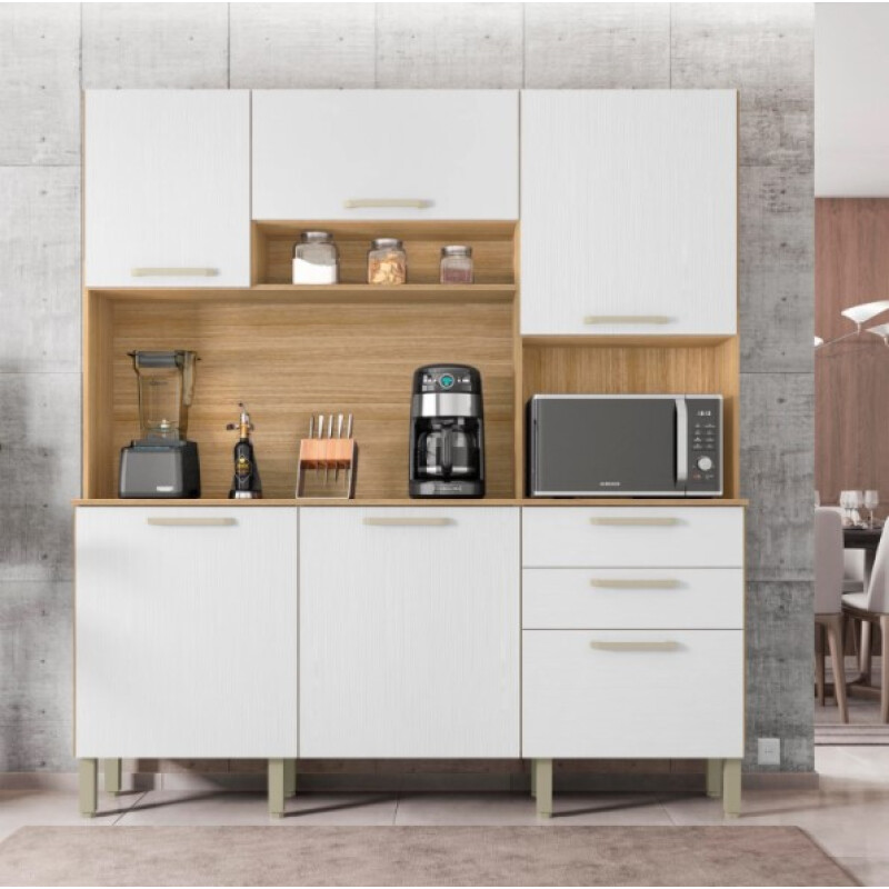 Cocina Ferrara Kits Paraná Modular Freijó Soft 180cm Cocina Ferrara Kits Paraná Modular Freijó Soft 180cm