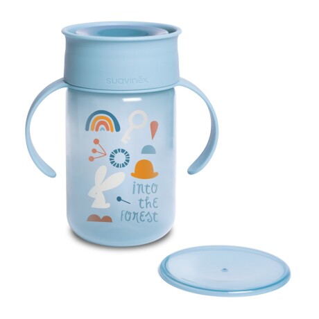Vaso Antiderrame Suavinex Bebés +12 Meses 340Ml con Asas Celeste