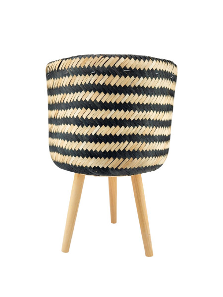 MACETA TEJIDA CON PATAS ESTAMPADO 1