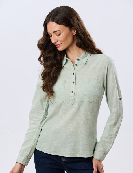 CAMISA DE LINO Menta