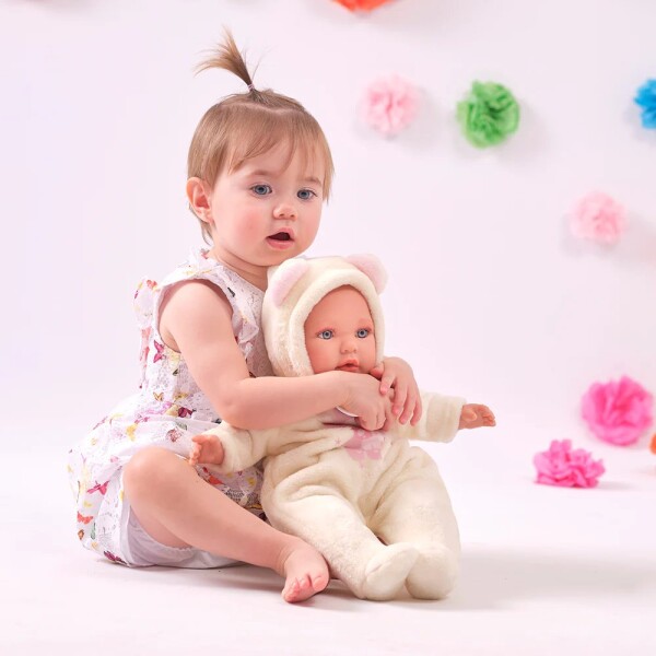 Bebe Muñeca Llorens Julia Pijama Osito Realista Cuerpo Tela Variante Modelo Julia Rosa