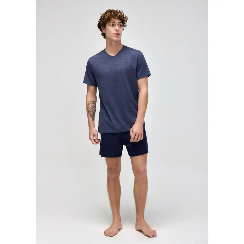 PIJAMA MM MASC AZUL MESCLA