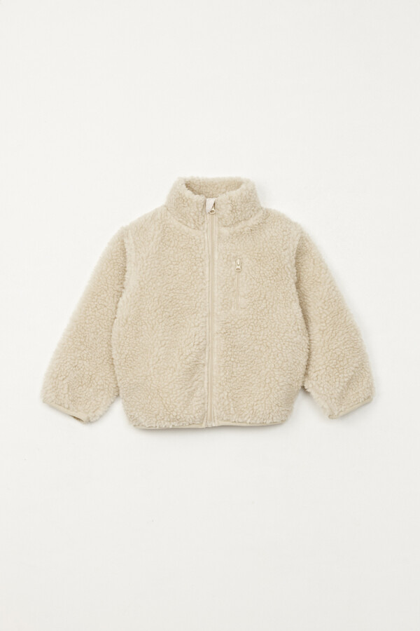 Campera sherpa estampada Crudo